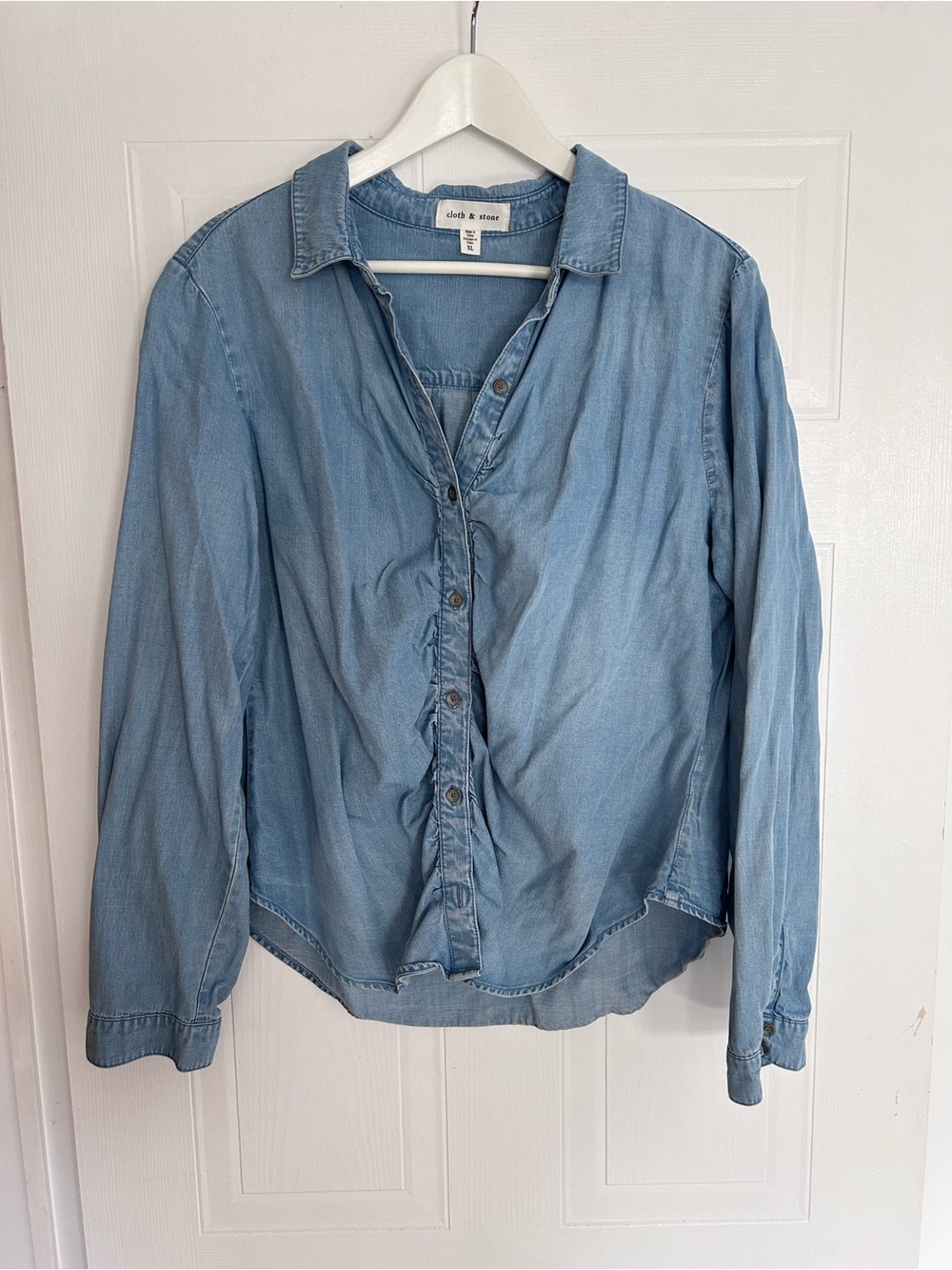 cloth & stone Light Blue Denim Button-Front Shirt